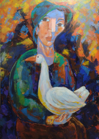 Homem e ganso 130x90 cm. R$ 4.800,00